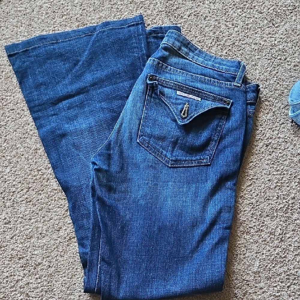 Hudson Jeans Blue Flare Wide Leg Denim Size 28